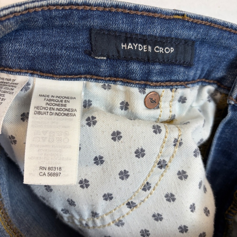 Lucky Brand Hayden Crop Jeans Womens 10/30 Blue Medium Wash Raw Hem Denim - Picture 6 of 9